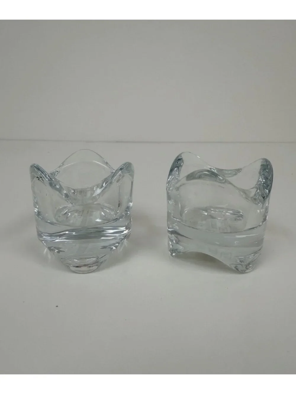 Ikea Vasnas Heavy Clear Glass Tealight Holder 2.3 x 2.3 in - Set of 2